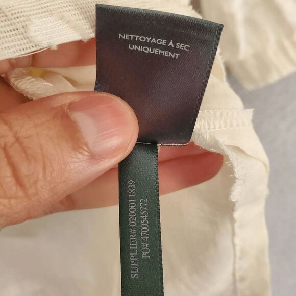 NWT LAUREN Ralph Lauren Women's White Cotton Silk Off-The Shoulder Blouse Small - Picture 6 of 6